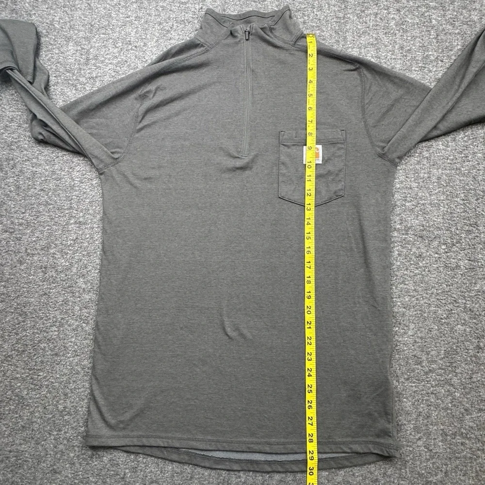 Carhartt Force Quarter Zip Pocket Long‎ Sleeve Gray Men's M Relaxed Fit TK4255-M